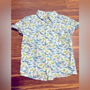 Denim & Flower Kids Dinosaur Print Shirt - Blue and Green